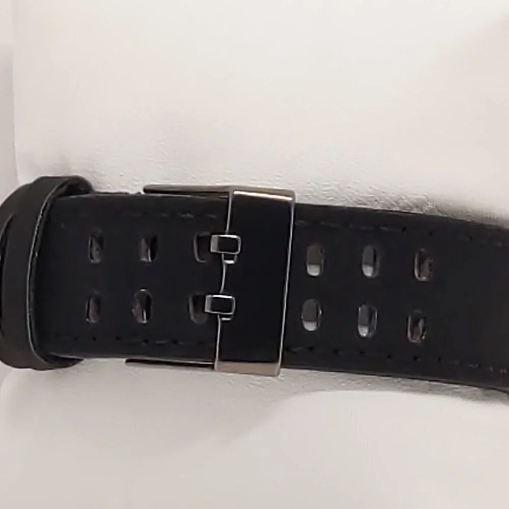 Men's Military Style Field Watch On Leather Strap 41mm Date Is Off